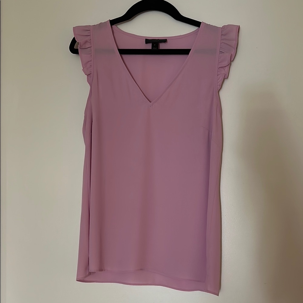 J CREW Flutter Sleeve V-Neck Blouse – Lavender Purple Sleeveless Top